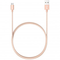 Blaupunkt BLP0203.191 Cable Cargador Micro USB a Macho USB, Carga Rápida, Nylon Trenzado, Cable Alimentación Android, Dorado ?>