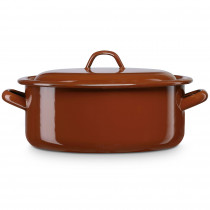 briebe Cacerola Inducción 12 cm, Cazuela Pequeña 0,65 L con Tapa Acero Esmaltado Vitrificado, Apta Vitrocerámica, Fuego, Gas, Horno, Terra Vintage Marrón Teja ?>