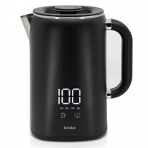 briebe eBoil Hervidor Agua Eléctrico 1,7L Regulador de Temperatura Digital 45°C a 100°C Función Keep Warm, 1500W, Interior Acero Inox, Libre de BPA, Base de 360°, Controlador Strix, Negro ?>
