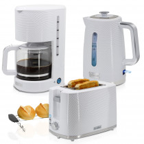 briebe Elegance Set Tostadora Pan Ranura Ancha 2 Rebanadas + Hervidor Agua Eléctrico 1,7L Inalámbrico 2200W Libre BPA + Cafetera Goteo Filtro 10 Tazas 1,25L, Pack Desayuno Diseño Moderno Blanco ?>