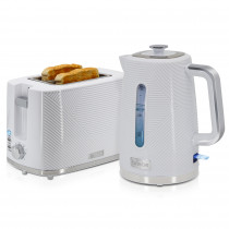 briebe Elegance Set Tostadora Pan Ranura Ancha 2 Rebanadas, 6 Niveles Tostado + Hervidor Agua Eléctrico 1,7L Inalámbrico, 2200W Ebullición Rápida, Libre BPA, Pack Desayuno Diseño Moderno Blanco  ?>