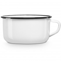 briebe Taza Café Camping 12 cm Acero Esmaltado 0,65 ml, Acampada, Picnic, Viajes, Senderismo, Apta Fuego, Inducción, Vitrocerámica, Gas, Horno, Vintage Blanco  ?>