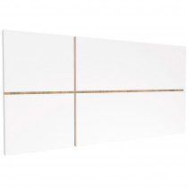 briebe Cabecero Cama 100 cm Estilo Nórdico, Cabeceros de Madera Originales, Cabezal Decorativo Natura Blanco/ Fondo Roble Cambrian ?>