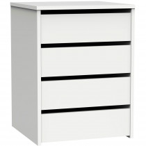 briebe Cajonera Armario Interior, Mesita de Noche, Cómoda Dormitorio, Sinfonier 4 Cajones, 63,5x46x45 cm (Alto x Ancho x Profundo) Escritorio Oficina, Clarity Blanco Brillo ?>