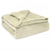 Briebe Manta Sofá Invierno Grande Sedalina Lisa y Borreguito Polar Sherpa 180x240cm, Plaid Calentita, Gruesa y Extra Suave 100% Microfibra, Lavable a Máquina, Reversible para Cama 120 cm, Perla ?>