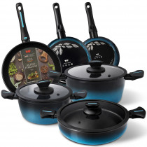 briebe MARE Batería Cocina Inducción, Acero Forjado 9 Piezas, Antiadherente Libre PFOA, Juego 3 Ollas Y 3 Sartenes Profesionales, Alta Resistencia, Apta Para Todo Tipo de Fuegos, Fabricada en España ?>