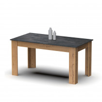 briebe Mesa Comedor Extensible, Salón o Cocina para 6 a 10 Personas 140-195x77x80 cm (Ancho Cerrada - Abierta x Alto x Profundo) Muebles Diseño Moderno, Opal Roble Gold/ Imitación Mármol ?>