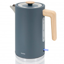 briebe Nordic Hervidor Agua Eléctrico 1,7L Inalámbrico, Tetera Infusiones 2200W Ebullición Rápida, Libre BPA, Base 360°, Controlador Strix, Apagado Automático, Diseño Nórdico, Asa Efecto Madera Gris ?>