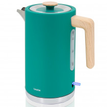 briebe Nordic Hervidor Agua Eléctrico 1,7L Inalámbrico, Tetera Infusiones 2200W Ebullición Rápida, Libre BPA, Base 360°, Controlador Strix, Apagado Automático, Diseño Nórdico, Asa Efecto Madera Verde ?>