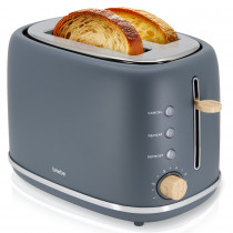 briebe Nordic Tostadora Pan Ranura Ancha, Tostador 2 Rebanadas, 6 Niveles Tostado, Calientapanecillos, Función Cancelar, Recalentar y Descongelar, Bandeja Recogemigas, Diseño Nórdico, 870W, Gris ?>
