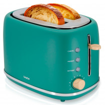 briebe Nordic Tostadora Pan Ranura Ancha, Tostador 2 Rebanadas, 6 Niveles Tostado, Calientapanecillos, Función Cancelar, Recalentar y Descongelar, Bandeja Recogemigas, Diseño Nórdico, 870W, Verde ?>
