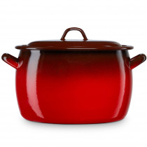 briebe Olla Abombada Cocina Inducción 30 cm, Cazuela 15 L Grande con Tapa Acero Esmaltado Vitrificado Apta Vitrocerámica, Fuego, Gas, Horno, Ignea Vintage Rojo ?>