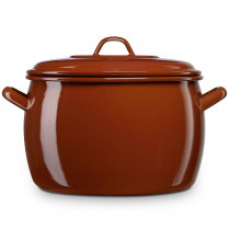 briebe Olla Abombada Cocina Inducción 14 cm, Cazuela 2 L con Tapa Acero Esmaltado Vitrificado, Apta Vitrocerámica, Fuego, Gas, Horno, Terra Vintage Marrón Teja  ?>
