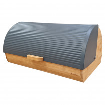 briebe Nordic Panera para Guardar Pan de Mesa Madera Bambú, Tapa Deslizante, Bread Box para Almacenamiento Pan y Bollería, Diseño Nórdico Moderno, Gris  ?>