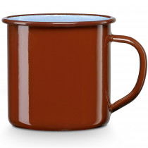 briebe Taza Café Camping 8 cm Pote Acero Esmaltado 0,40 ml, Acampada, Picnic, Viajes, Senderismo, Apta Fuego, Inducción, Vitrocerámica, Gas, Horno, Vintage Terra Marrón Teja  ?>