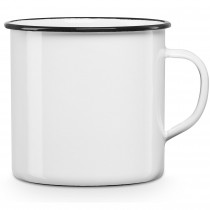 briebe Taza Café Camping 8 cm Pote Acero Esmaltado 0,40 ml, Acampada, Picnic, Viajes, Senderismo, Apta Fuego, Inducción, Vitrocerámica, Gas, Horno, Vintage Blanco  ?>