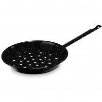 briebe Sartén Castañera Inducción 26 cm Asar Castañas, Acero Esmaltado, Apta para Vitrocerámica, Fuego, Gas, Horno, Levante Negro Jaspeado ?>