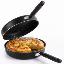 briebe Sartén para Tortilla de Patatas Doble, Inducción 28cm Antiadherente ILAG GRANITEC Libre de PFOA, Fácil Volteo Sin Salpicaduras, Aluminio Fundido, Vitrocerámica, Gas, Eléctrica ?>