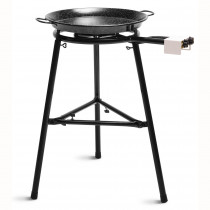 briebe Set Paellero de Gas Doble Fuego 40-20 cm + Paellera Esmaltada 46 cm 12 Raciones + Soporte 3 Patas L3, Trípode Robusto Aguanta hasta 200 KG, Kit Paella Uso en Interior y Exterior  ?>