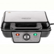 Camry CR 3046 Gofrera Profesional para 2 Gofres Belgas Gruesos, Placas Antiadherentes, Regulador de Temperatura, Waffle Maker Negro / Acero Inoxidable, 1600W ?>