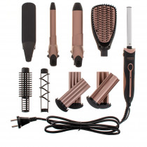Camry CR2024 Set Cuidado del Pelo 5 en 1 Plancha Pelo Multifunción, Rizador, Tenacillas, Moldeador, Cepillo Alisador, Revestimiento Cerámico, Todos los Looks y Estilos de Peinado con un Set  ?>