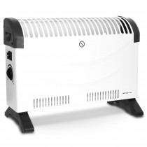 Emerio CH-128215.1 Radiador Convector Aire Caliente, Termostato Regulable  Para un Bajo Consumo, Temporizador, Silencioso, Asas de Transporte, Blanco,  3 Niveles Potencia (750W, 1250W, 2000W), Negro