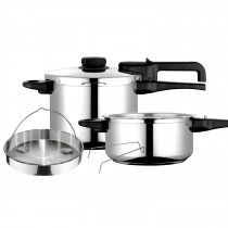 Fagor Dual Xpress Olla a Presión 6 + 4 Litros, Inducción, Express Super Rápida, Acero Inox. 18/10, Todo Tipo Cocinas, Fondo Termodifusor, Regulador de Presión, 5 Sistemas Seguridad ?>