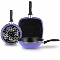 Magefesa Set Sarten, Grill y Wok Inducción 24-27-28 cm, Antiadherente Libre PFOA, Mango Ergonómico Profesional, Diseño Moderno, Acero Vitrificado ECO, Esmalte Exterior Very Peri ?>