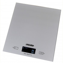 Mesko MS3145 Báscula de Cocina Digital Plataforma de Vidrio Resistente, Alta Precisión, Pasos 1g Pesa Alimentos hasta 5Kg, Display LCD, Función Tara, Multifunción Pesa gr ml Oz Lb ?>