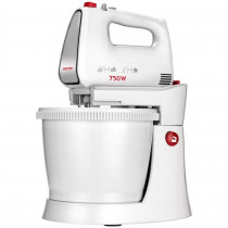 MPM MMR-20Z Batidora Amasadora Repostería con Bol Giratorio 3 Litros, 5 Velocidades + Turbo, Varillas y Gancho Amasar Acero Inox, Blanco, 750W  ?>