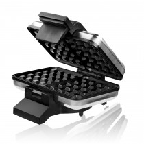 MPM S633G Gofrera para 2 gofres Belgas gruesos, regulador de temperatura, placas antiadherente, plata , 1200W ?>