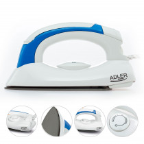 Adler AD5015 - Plancha de Viaje con mango plegable, ligera y pequena, suela NON-STICK , ajuste temperatura, 700W ?>