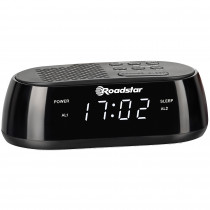 Roadstar CLR-2477 Radio Reloj Despertador PLL FM, Puerto USB de Carga Rápida, 2 Alarmas, Gran Pantalla LCD, Función Snooze, Temporizador de Apagado, Negro ?>