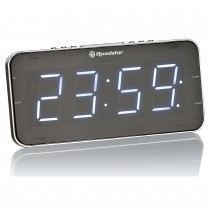 Roadstar CLR-2615 Radio Reloj Despertador PLL FM, 2 Alarmas, Gran Pantalla LCD, Función Snooze, Temporizador de Apagado, Diseño Extra Plano, Negro / Plata ?>