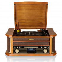 Roadstar HIF-1993DBT Equipo de Música Hi Fi Tocadiscos de Vinilo Vintage 33/45/78 rpm, Radio DAB /DAB+ /FM, Reproductor CD/CDR/CDRW/CD-MP3, Cassette, Bluetooth, USB, Mando a Distancia, Retro, Madera ?>