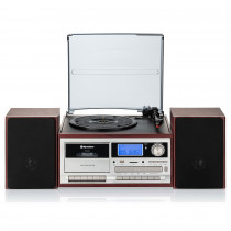 Roadstar HIF-8892EBT Minicadena de Música Hi-FI Tocadiscos 33/45/78 rpm, Radio Digital PLL FM, Reproductor CD-MP3, Cassette, Bluetooth, USB Función Grabación, Tarjeta SD, Mando a Distancia, Madera ?>