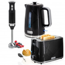 briebe Elegance Set Tostadora Pan 2 Rebanadas, 7 Niveles Tostado + Hervidor Agua Eléctrico 1,7L Inalámbrico, 2200W Libre BPA + Batidora de Mano 600W, 2 Velocidades, Acero Inoxidable, Negro ?>