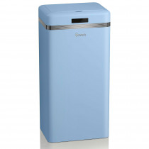 Swan Retro Cubo Basura Cocina con Sensor de Apertura Automática, Metálico, Capacidad 45 Litros, Diseño Vintage, Azul ?>