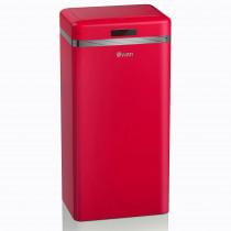 Swan Retro Cubo Basura Cocina con Sensor de Apertura Automática, Metálico, Capacidad 45 Litros, Diseño Vintage, Rojo ?>