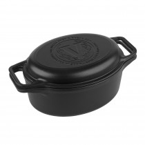Victoria Horno Holandés Olla y Sartén Inducción Hierro Fundido Esmaltado 31cm Ovalado, Juego 2 Piezas Cocotte 5,7L, sin PTFE ni PFOA, Apta para Fuego, Barbacoa, Horno, Vitrocerámica, Gas ?>