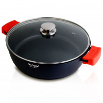 Wecook Ecostone Cazuela Baja inducción con tapa de cristal 24cm, 3 Capas Antiadherente sin PFOA, aluminio fundido ?>