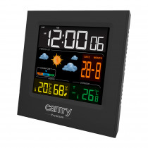 CAMRY CR1166 Estación Meteorológica Temperatura y Humedad Interior y Exterior, Sensor Inalámbrico, Pronóstico de Tiempo, Indicador Fecha y Hora, 2 Alarmas Independientes