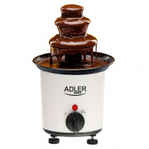 Adler AD 4487 Fuente de Chocolate, 3 Alturas, Capacidad 200 ml, Temperatura Máxima 80°C, Base Antideslizante con Pies Ajustables, Fondue Fruta, 30W