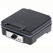 ADLER AD3049 Gofrera Profesional para 4 Gofres Belgas Gruesos, Placas Antiadherentes, Regulador de Temperatura, Waffle Maker Negro, 1800W