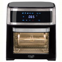 ADLER AD6309 Horno Freidora de Aire Caliente 13 Litros, Convección, sin Aceite, 8 Programas, Pollo Asado, Patatas Fritas, Panel Táctil, Temperatura 40–200 °C, Temporizador, 2500W