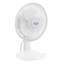 Adler AD7301 Ventilador de Escritorio, Inclinable, 15 cm, 2 velocidades, blanco, 30W