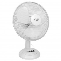 Adler AD7303 Ventilador de Mesa oscilante, Inclinable, 30 cm, 3 velocidades, blanco, 70W