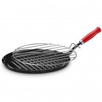briebe Grill Asador Inducción Rayas 26 cm Acero Esmaltado, Sartén con Parrilla Extraíble Redonda, Apto para Vitrocerámica, Fuego, Gas, Horno, Levante Negro Jaspeado