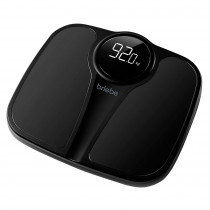 briebe Báscula de Baño Digital, Alta Precisión, Pantalla LED, hasta 180Kg, Diseño Moderno, Encendido y Apagado Automático, Superficie Antideslizante, Negro, SC1124B
