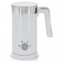 briebe Elegance Espumador de Leche Eléctrico Calentador 4 en 1, Espuma Fría/Caliente 130ml para Café Latte, Capuchino, Macchiato, Leche Caliente 300ml, Milk Frother, Libre de BPA, 500W, Diseño Blanco